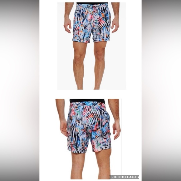 NEW Robert Graham BENRUBI Beach to Bar Size 38 Hybrid Swim Trunks Shorts